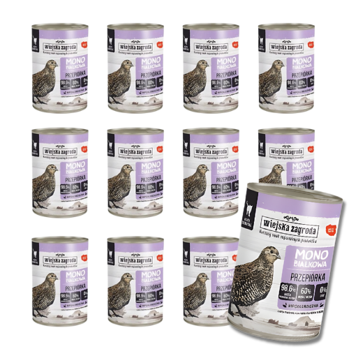 Wiejska Zagroda Monobiałkowa Przepiórka  12x400g mokra karma dla kota