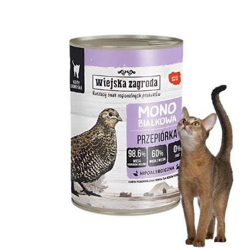 Wiejska Zagroda Monobiałkowa Przepiórka  12x400g mokra karma dla kota