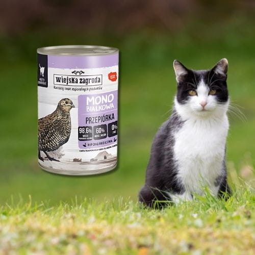 Wiejska Zagroda Monobiałkowa Przepiórka  12x400g mokra karma dla kota