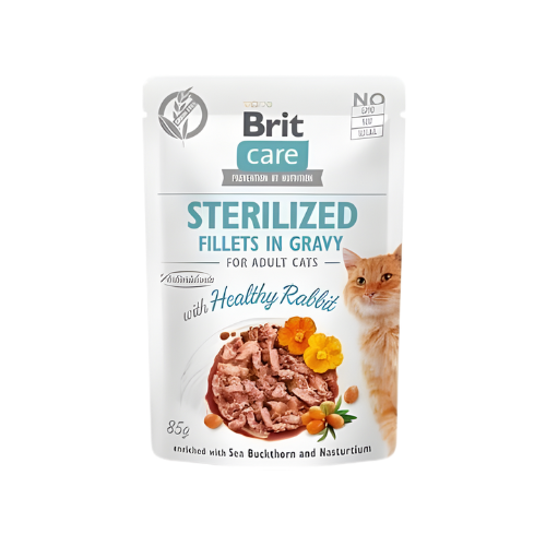 Brit Care Cat FG Sterilized Rabbit 85 g Mokra karma dla kota z królikiem zoomisia.png