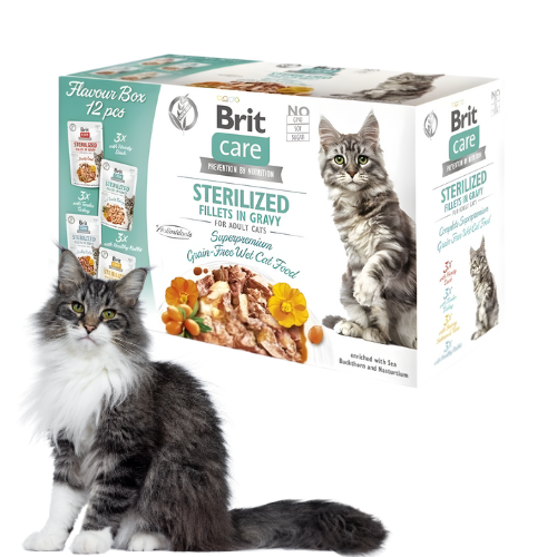 Brit Care Cat Sterilized Flavour Box Pouch 12×85 g Mokra karma dla kota a.png