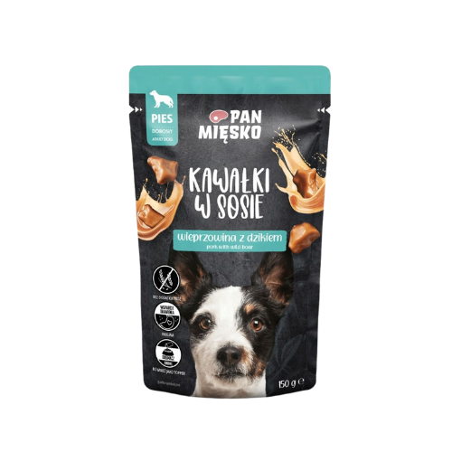 Pan Mięsko Kawałki Wieprzowina z Dzikiem 150g Mokra karma dla psa zoomisia.png