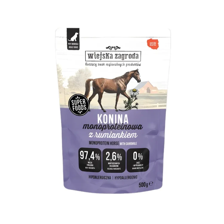 Wiejska Zagroda Monobiałkowa Konina 500g Karma mokra dla psa