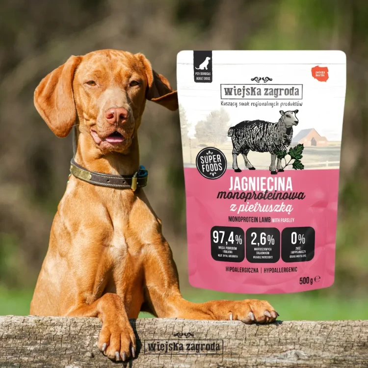 Wiejska Zagroda Monobiałkowa Jagnięcina 500g Karma mokra dla psa