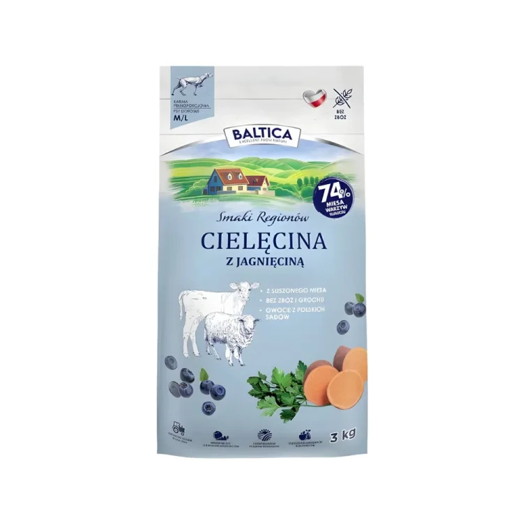 BALTICA Adult M/L Cielęcina z Jagnięciną 3 kg Sucha karma dla psa