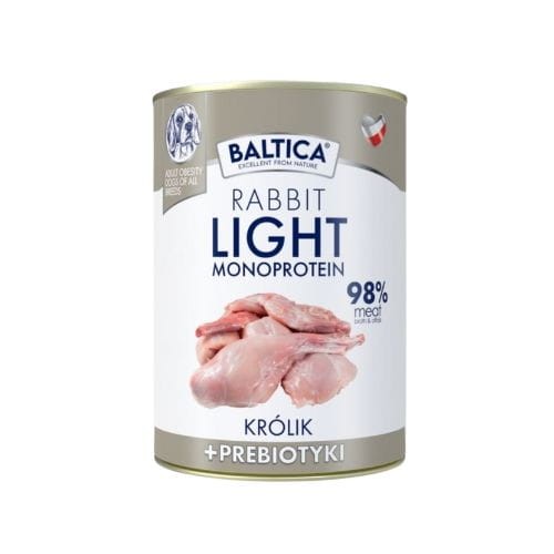 Baltica Mono Light Rabbit 400g Mokra karma dla psa z królikiem i prebiotykami