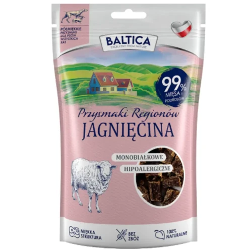 Baltica Przysmaki Regionów Półmiękkie Jagnięcina 80g – naturalne przysmaki treningowe dla psa