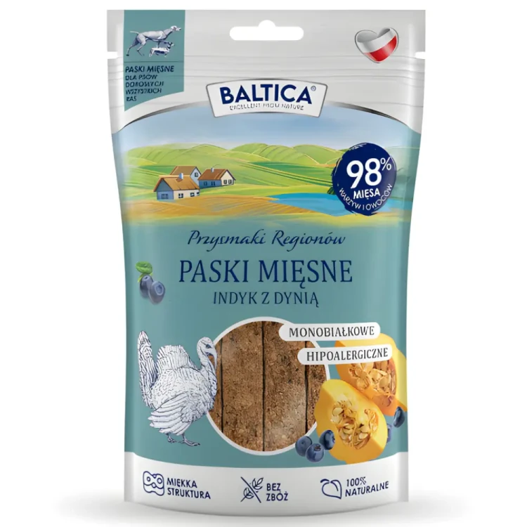 Przysmaki Mięsne paski Indyk z dynią 90g