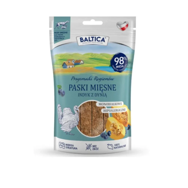 Przysmaki Mięsne paski Indyk z dynią 90g
