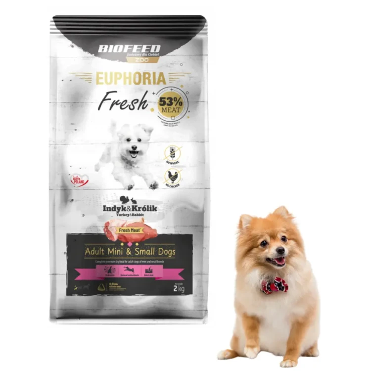 Euphoria Fresh indyk królik 2 kg na zdrowy rozwój karma