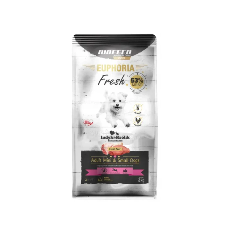 Euphoria Fresh indyk królik 2 kg na zdrowy rozwój karma