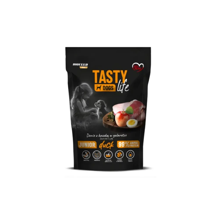 Tasty Dogs Life Junior kaczka 500 g mokra karma wspiera trawienie i odporność