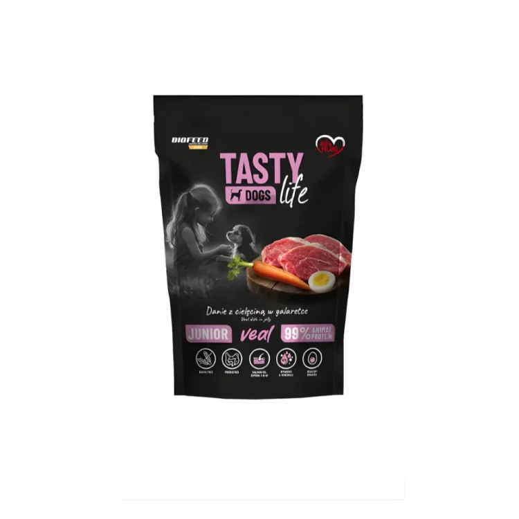 Tasty Dogs Life Junior  cielęcina 500 g pełnowartościowe białko wspiera trawienie
