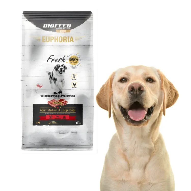 EUPHORIA Fresh Wieprzowina z Wołowiną M/L 12 kg – dla psów ras średnich i dużych