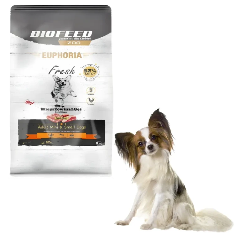 Biofeed Euphoria Adult Mini & Small Wieprzowina z Gęsią 8 kg – wysoka smakowitość i wsparcie odporności