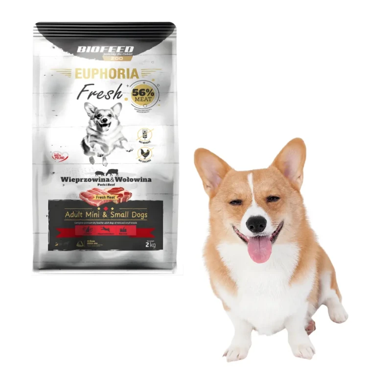 EUPHORIA Fresh Meat karma sucha 2 kg wieprzowina i wołowina dla psów małych ras