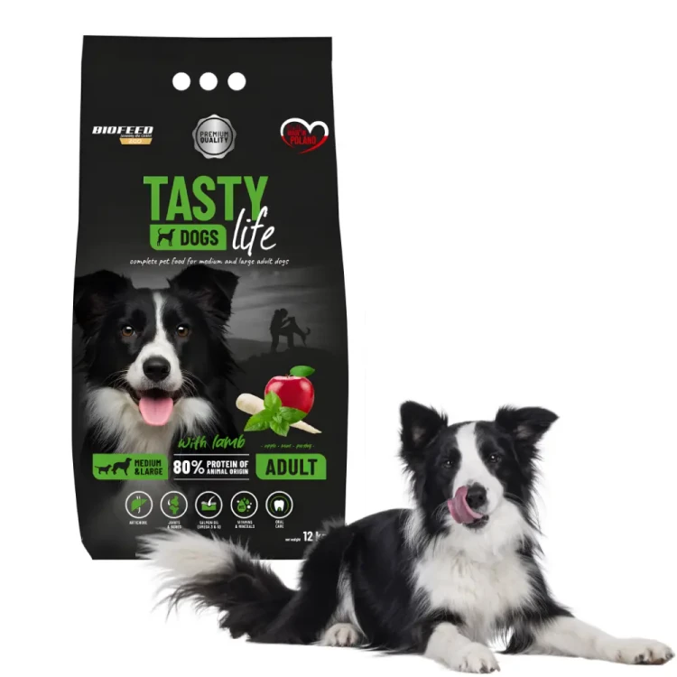 Biofeed Tasty Dogs Life 12 kg Jagnięcina – Sucha karma dla psów średnich i dużych ras