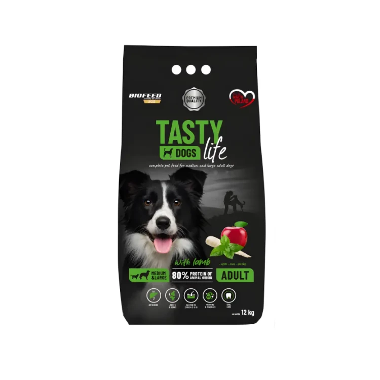 Biofeed Tasty Dogs Life 12 kg Jagnięcina – Sucha karma dla psów średnich i dużych ras