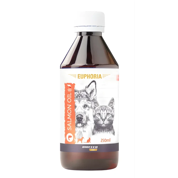 EUPHORIA Olej z łososia 250 ml wspiera odporność i lśniącą sierść psa i kota