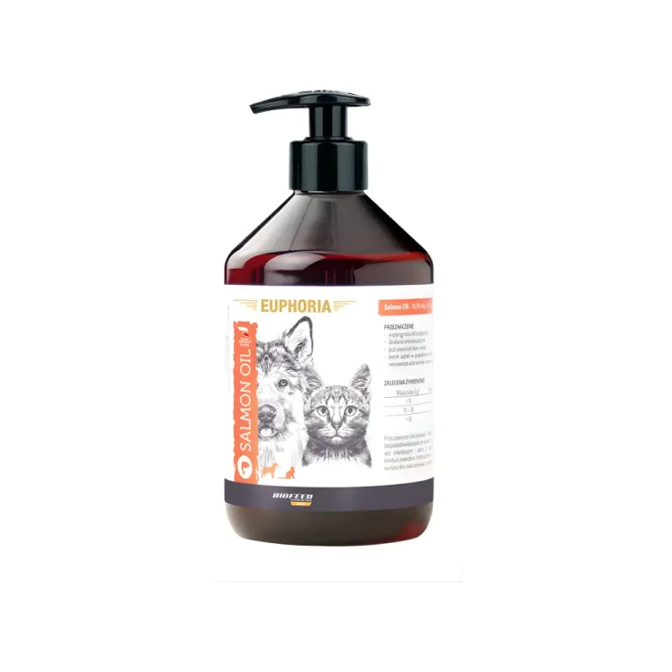 EUPHORIA Salmon Oil – olej z łososia 100% dla psów i kotów 1000 ml