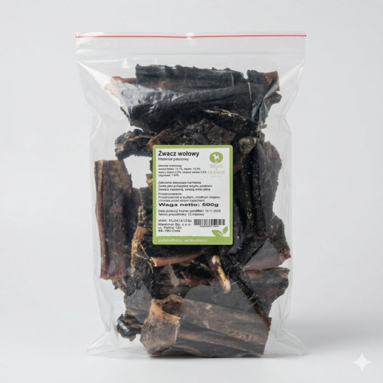 Żwacze wołowe 500g naturalne przysmaki dla psa.png