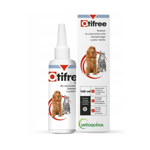 Vetoquinol Otifree 160ml Płyn do czyszczenia uszu dla psa i kota.png