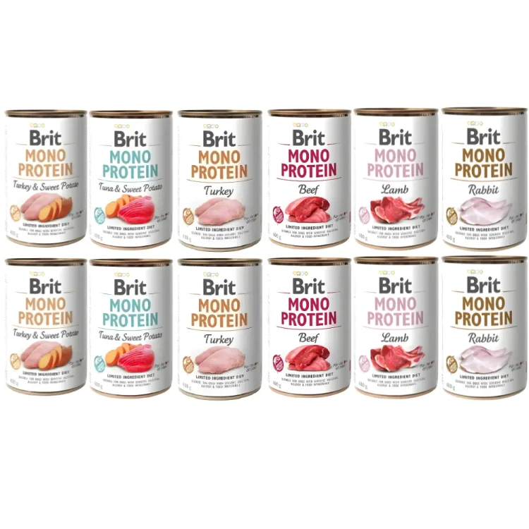 Brit Mono Protein 12x400 g mix smaków mokra karma dla psa