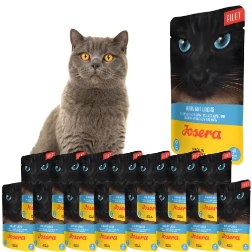 Josera Filet Kurczak z Łososiem 16x70 g Mokra karma dla kota