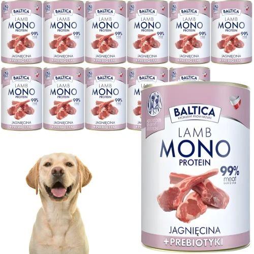BALTICA Monobiałkowa Karma Mokra Dla Psa Jagnięcina 12x400g(11+1 gratis)