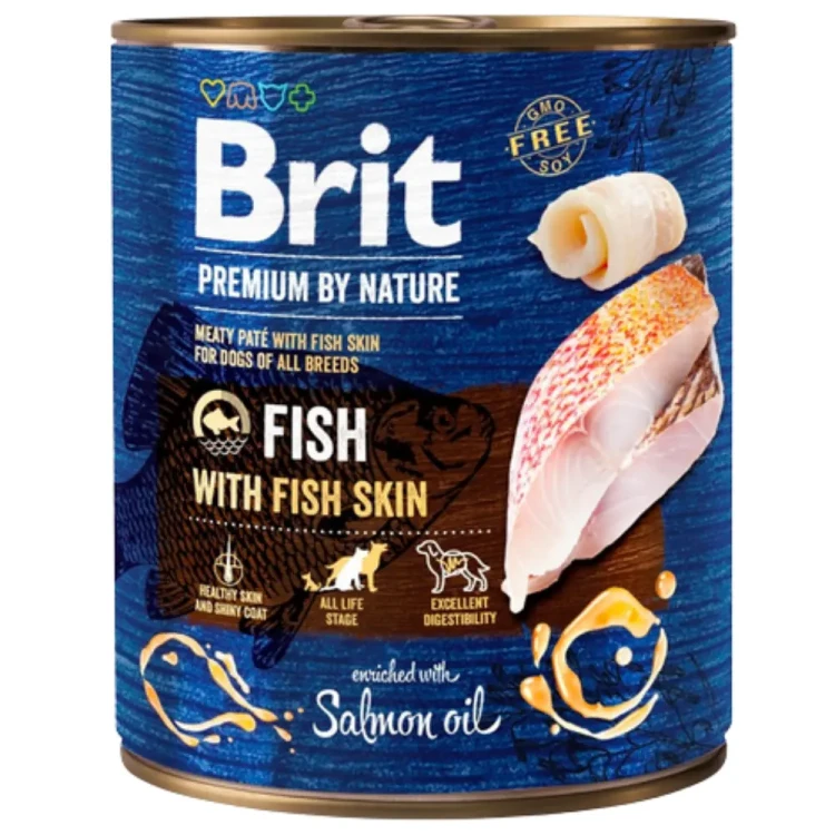 BRIT BY NATURE Karma mokra dla psa mix smaków 12 x 800g ADULT Bezzbożowa