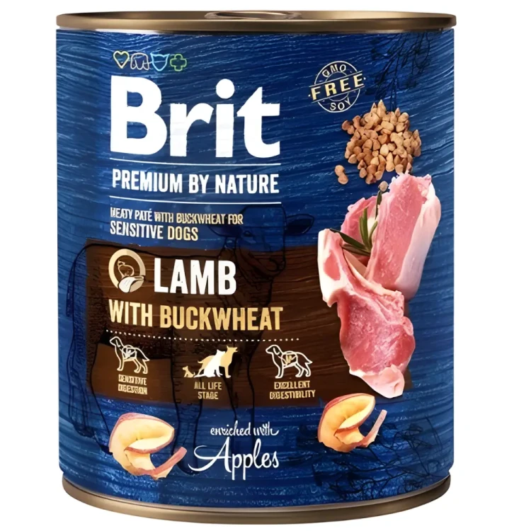 BRIT BY NATURE Karma mokra dla psa mix smaków 12 x 800g ADULT Bezzbożowa