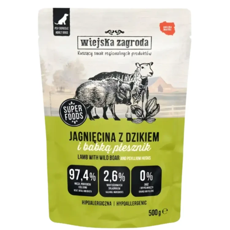 Wiejska Zagroda Monobiałkowa 8x500g Karma mokra dla psa