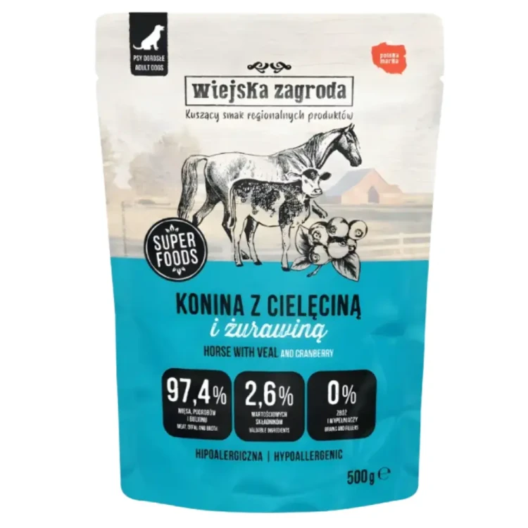 Wiejska Zagroda Monobiałkowa 8x500g Karma mokra dla psa