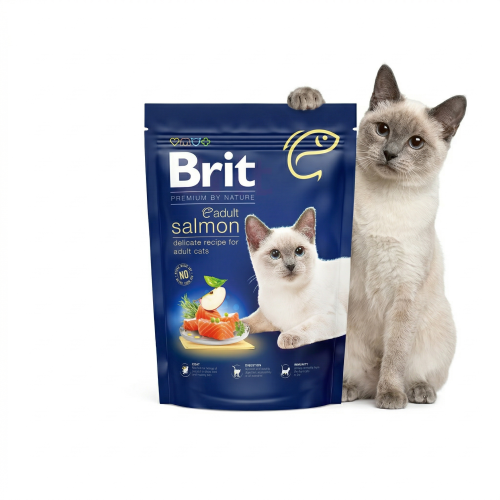Brit Premium Cat Adult Łosoś 300g Bezzbożowa sucha karma dla kota