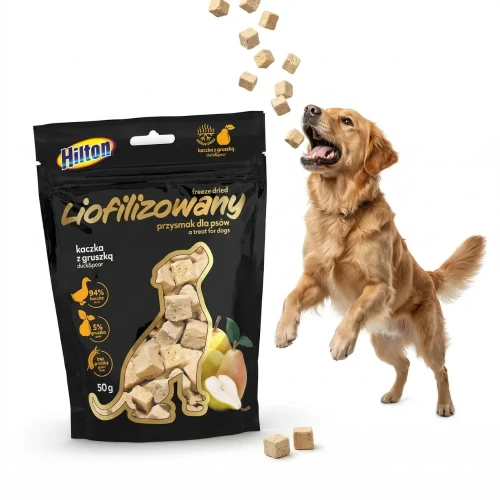 Hilton Liofilizowane Przysmaki z Kaczką i Gruszką 50g Monobiałkowe dla psa