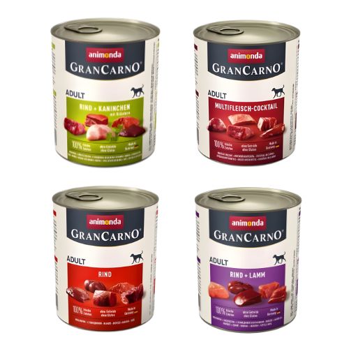 Animonda GranCarno 4×800g mokra karma dla psa Mix mięsny bez zbóż