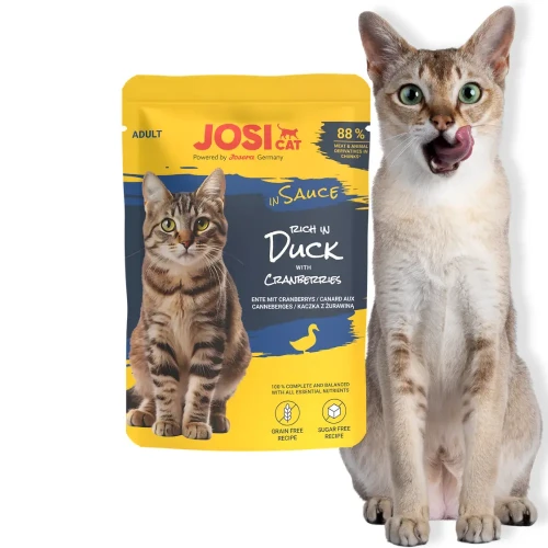 JosiCat Bogata w Kaczkę w Sosie 85g Mokra karma dla kota saszetka