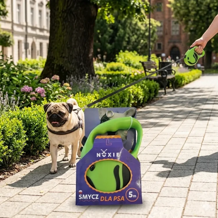 NUXIE Smycz dla psa taśma automatyczna taśmowa 5m Jasny zielony