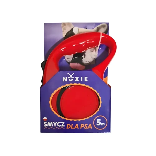 NUXIE Smycz dla psa taśma automatyczna taśmowa 5m Czerwona
