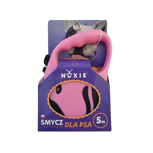 NUXIE Smycz dla psa taśma automatyczna taśmowa 5m Różowa