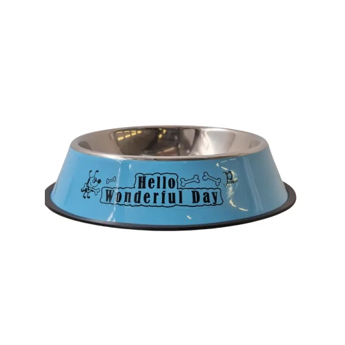 NUXIE Miska dla psa metalowa antypoślizgowa 30cm 1600ml Niebieska