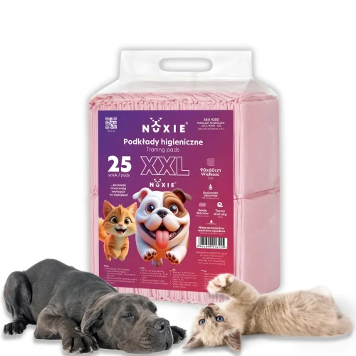 NUXIE Mata dla psa podkłady higieniczne różowe XXL 25szt 60x90cm