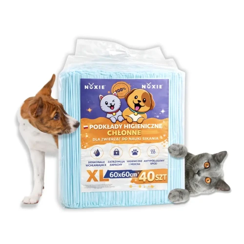 NUXIE Mata dla psa psów podkłady higieniczne niebieskie XL 40szt 60x60cm