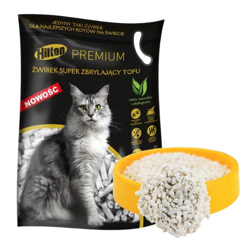 Hilton Premium Tofu 2,5kg Żwirek dla kota Super Zbrylający + Łopatka