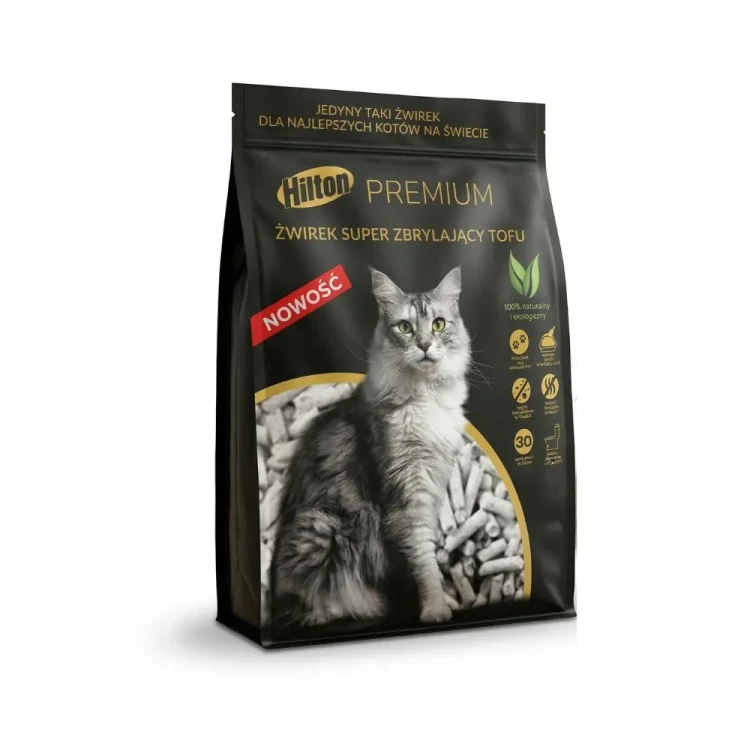 Hilton Premium Tofu 2,5kg Żwirek dla kota Super Zbrylający + Łopatka