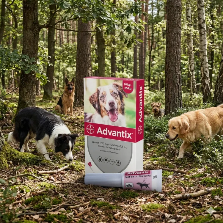 Elanco Advantix Krople na kleszcze i pchły dla psa 10-25kg Spot-On 4 pipety