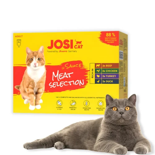 JosiCat Meat Selection 12x85g Mix Smaków Mokra karma dla kota w sosie