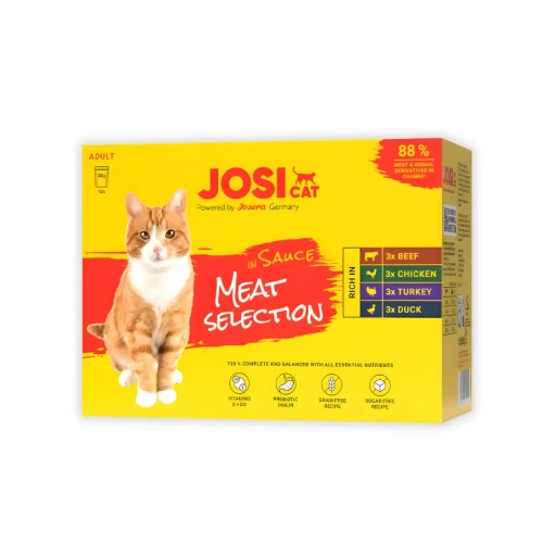 JosiCat Meat Selection 12x85g Mix Smaków Mokra karma dla kota w sosie