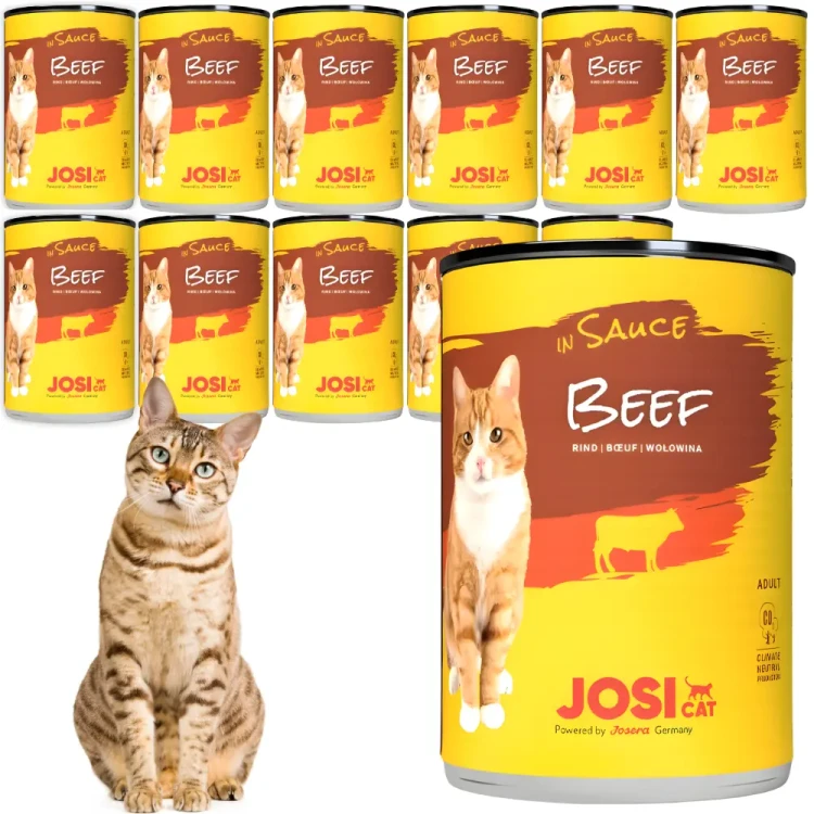 JosiCat Wołowina w Sosie 12x415g Mokra karma dla kota w puszce