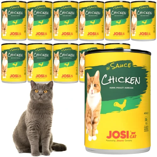 JosiCat Kurczak w Sosie 12x415g Mokra karma dla kota w puszce